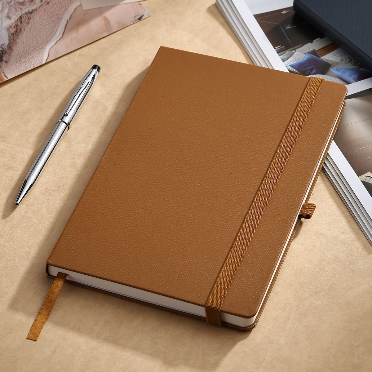 Hardcover Lined A5 Mocha Notebook