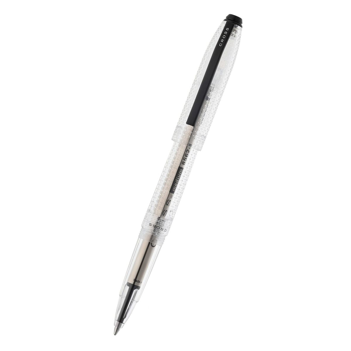 Prism Translucent Clear Resin with Black PVD Appointments Rollerball Pen
