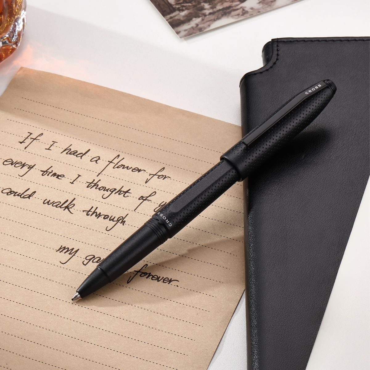 Prism Obsidian Black Resin with Polished Black Appointments Rollerball Pen