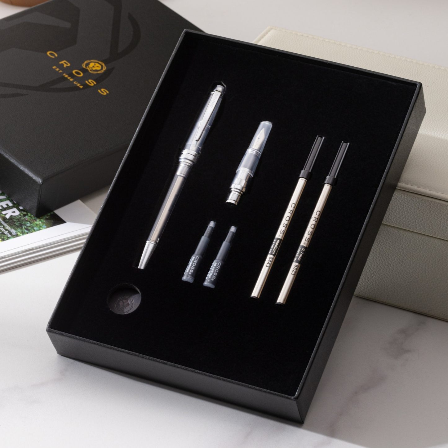 Coffret cadeau stylo plume Bailey laqué noir