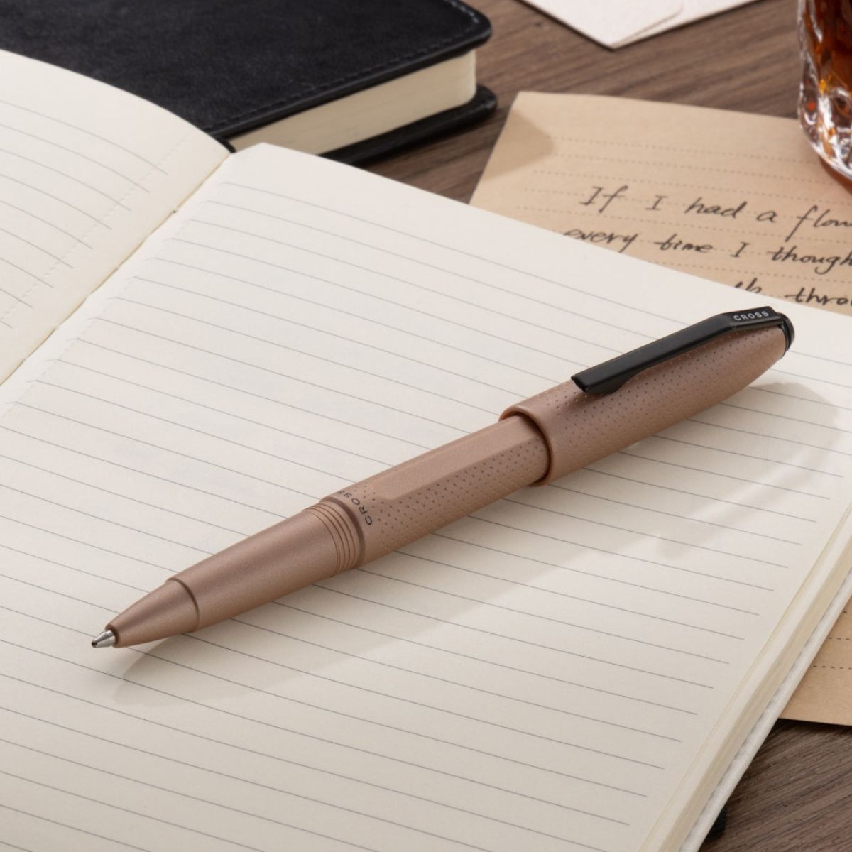 Prism Mocha Resin with Polished Black Appointments Rollerball Pen