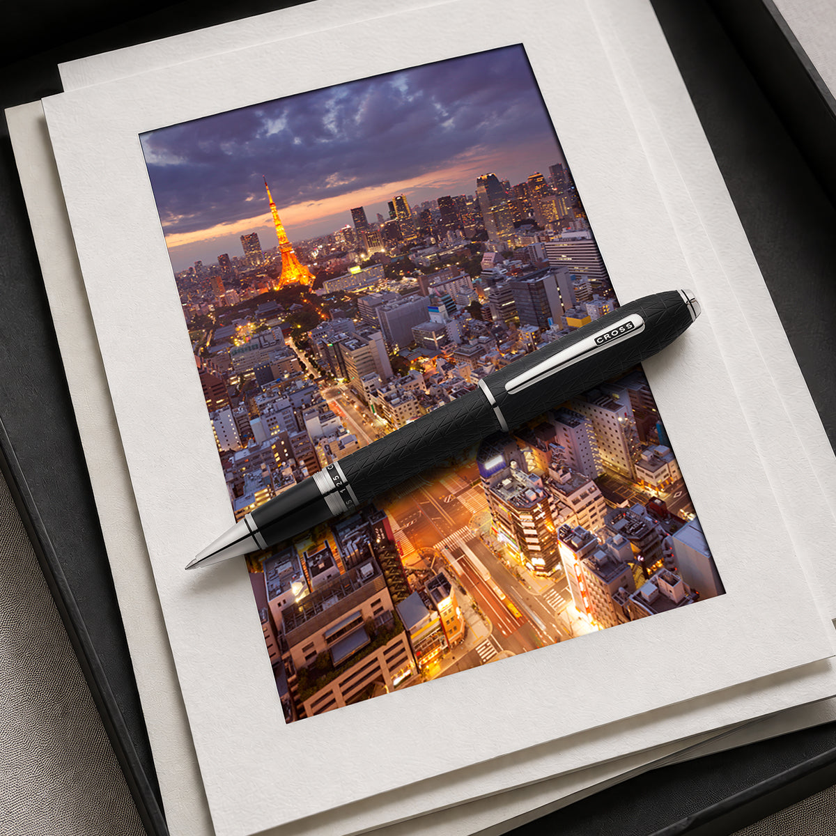 Peerless™ Citizen Tokyo Satin Black with Platinum-plated Appointments Selectip® Rollerball Pen