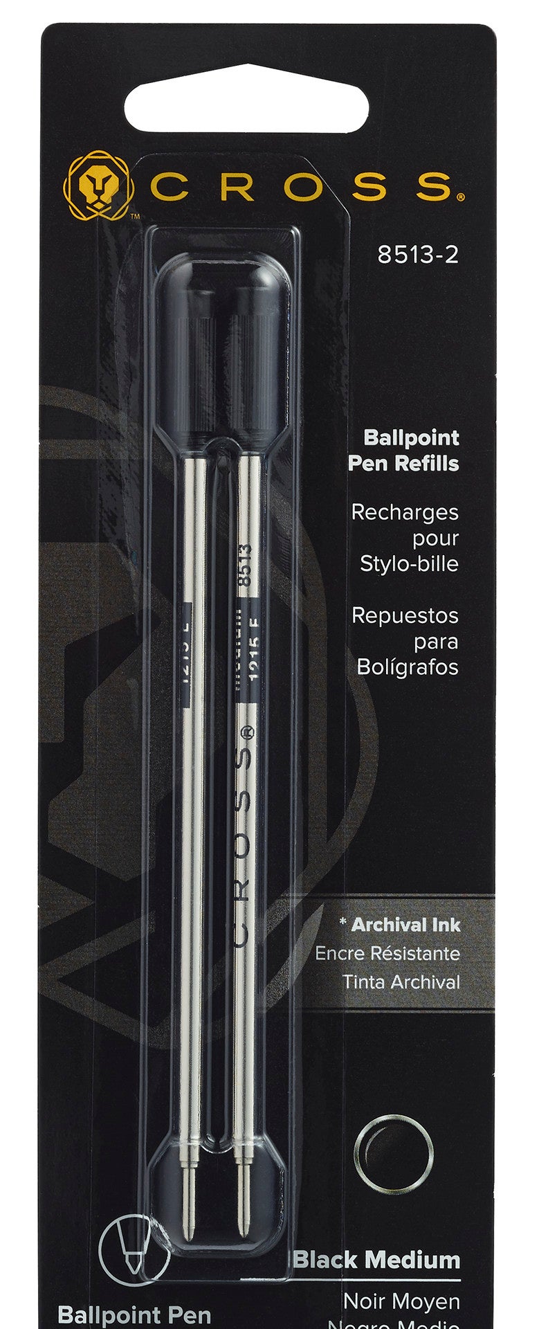 Ballpoint Pen Refill - Black - Medium - Dual Pack