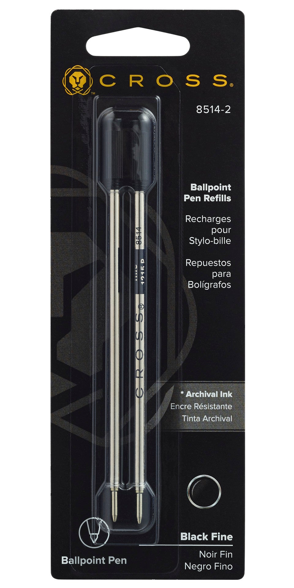 Ballpoint Pen Refill - Black - Fine - Dual Pack