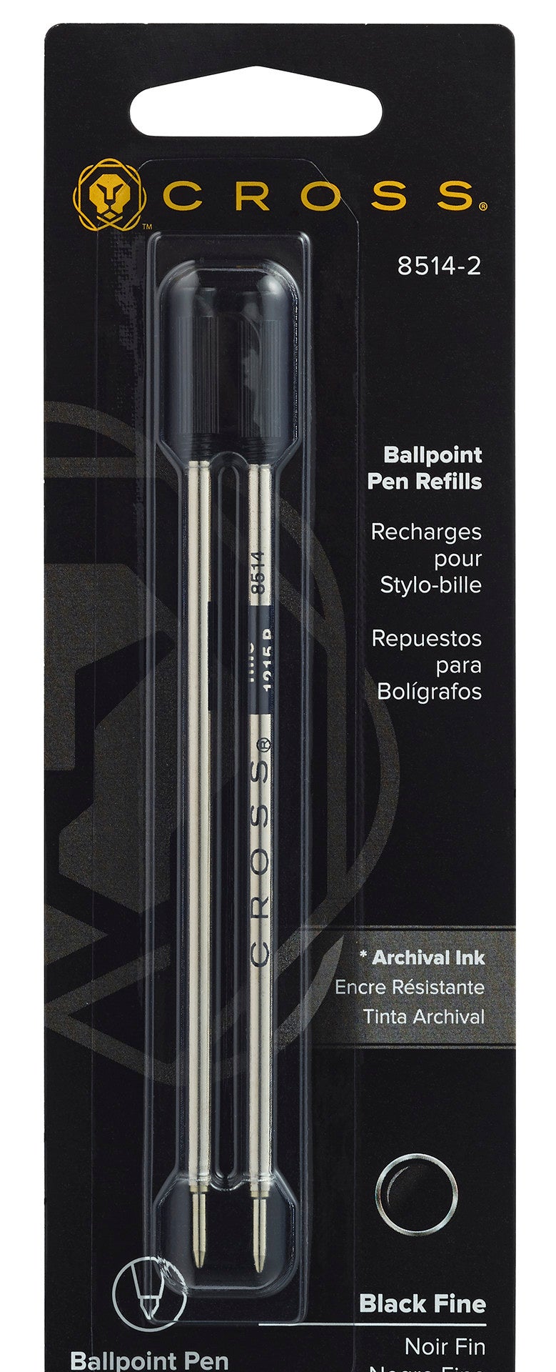 Ballpoint Pen Refill - Black - Fine - Dual Pack