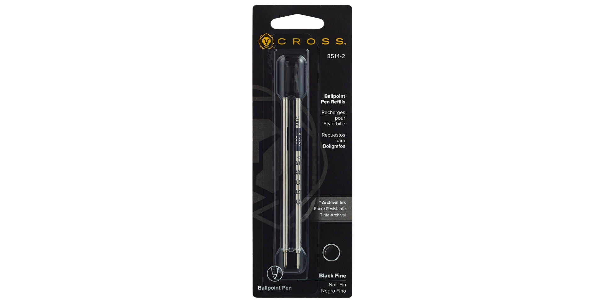 Ballpoint Pen Refill - Black - Fine - Dual Pack