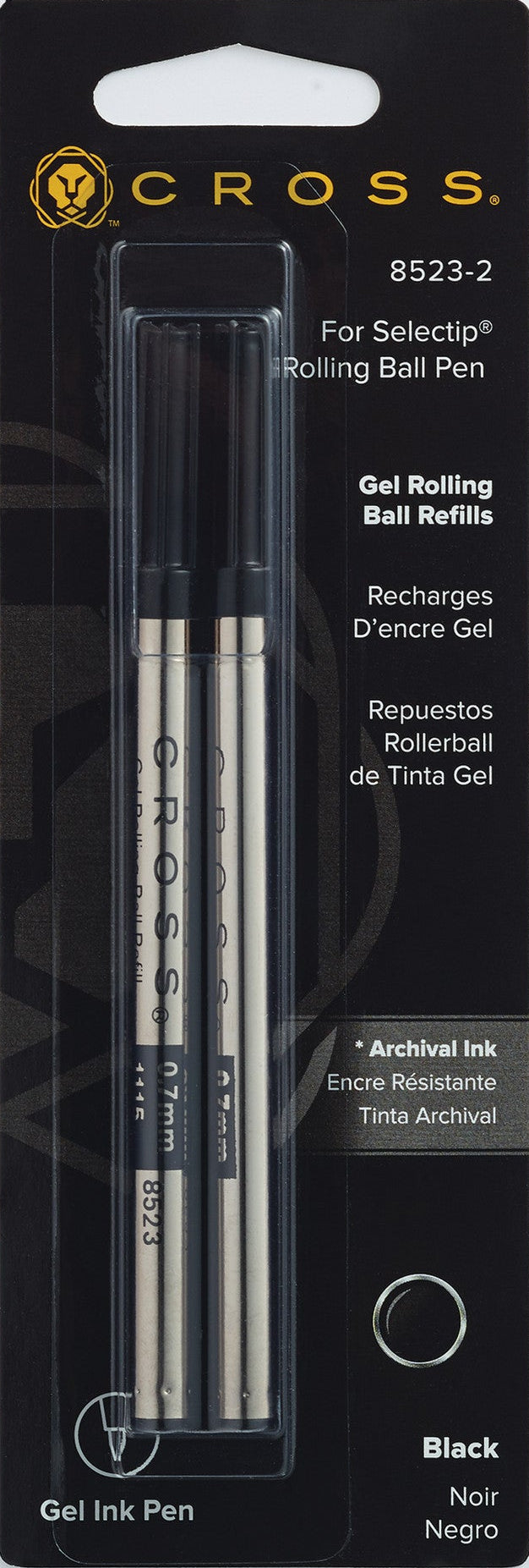 Selectip Gel Rollerball Pen Refill - Black - Dual Pack