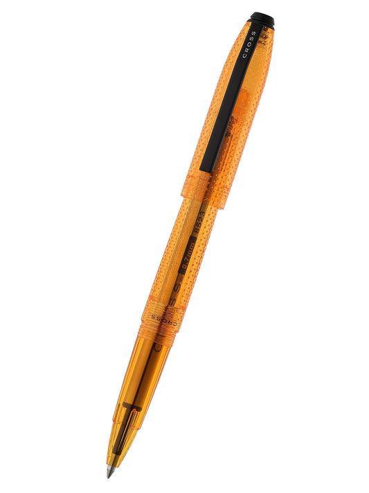 Prism Translucent Supernova Orange Resin with Polished Black Appointments Rollerball Pen