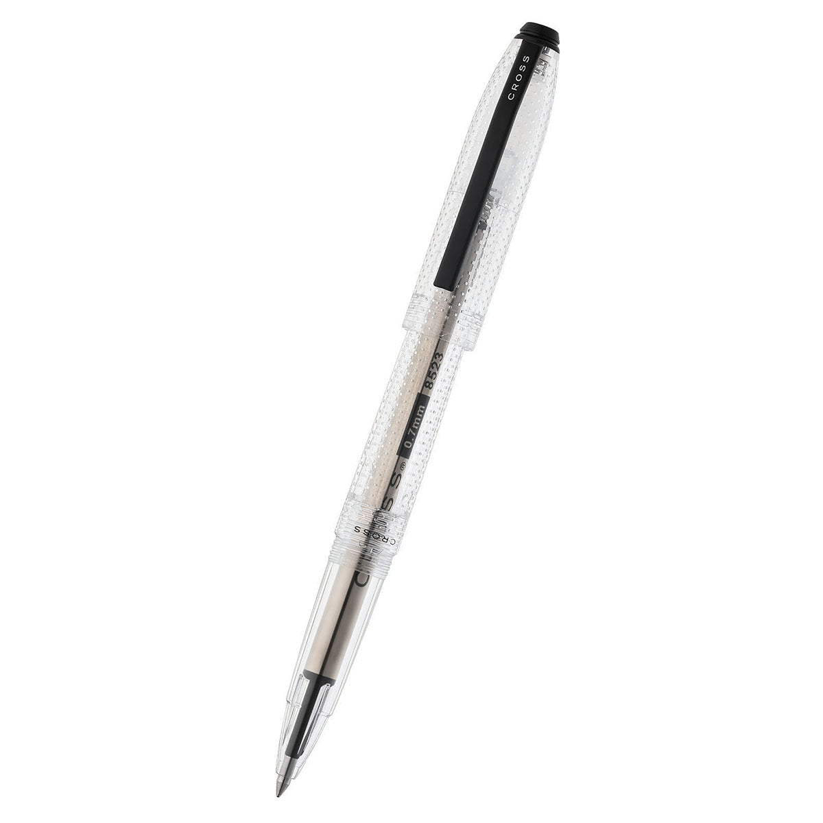 Prism Translucent Clear Resin with Black PVD Appointments Rollerball Pen