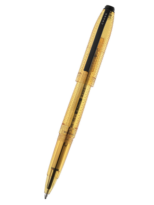 Prism Translucent Solar Yellow Resin with Polished Black Appointments Rollerball Pen