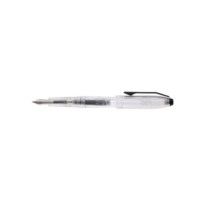 Prism Translucent Clear Resin with Polished Black Appointments and Stainless Steel Medium Nib Fountain Pen