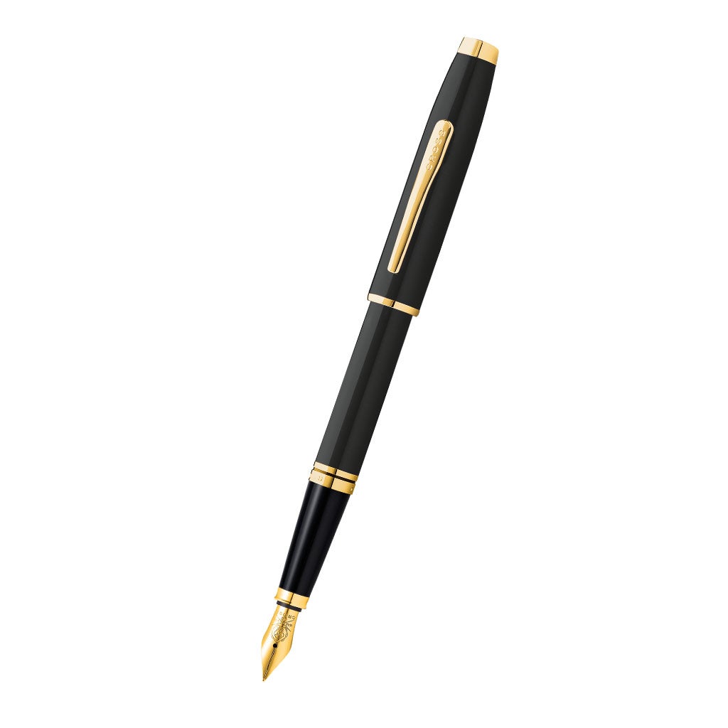 Coventry Black Lacquer with Gold Tone Fine Nib Fountain Pen