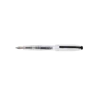 Prism Translucent Clear Resin with Polished Black Appointments and Stainless Steel Medium Nib Fountain Pen