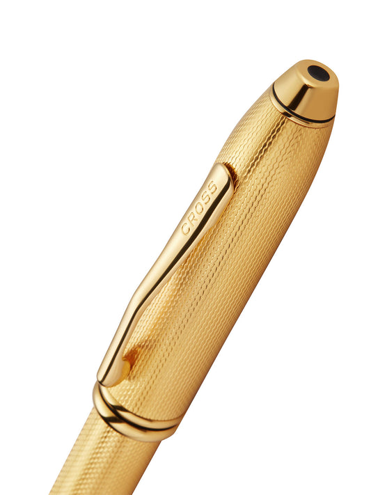 Cross Townsend® Polished 23KT Gold Plated Engraved Diamond Pattern with 23KT Gold Plated Appointments Selectip Rollerball Pen AT0045-77 - Image 2