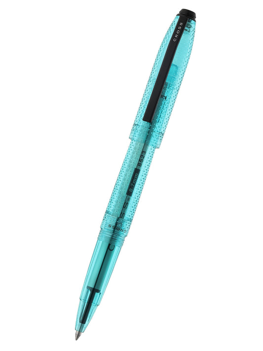 Prism Translucent Galactic Teal Resin with Polished Black Appointments Rollerball Pen