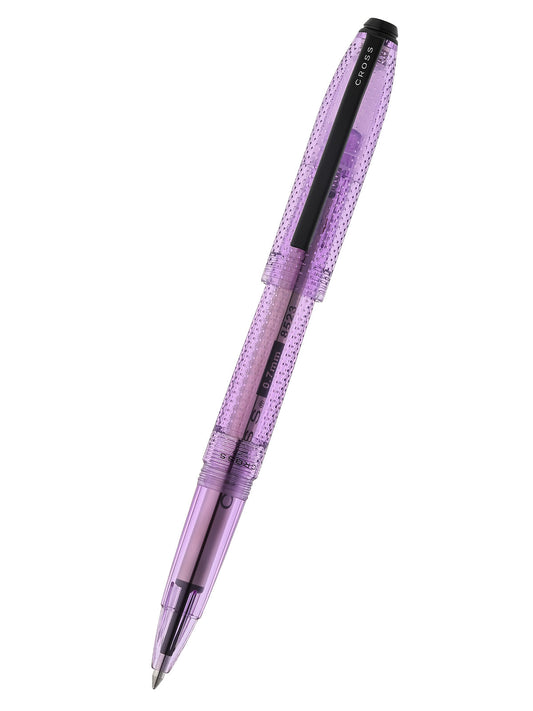 Prism Translucent Cosmic Purple Resin with Polished Black Appointments Rollerball Pen