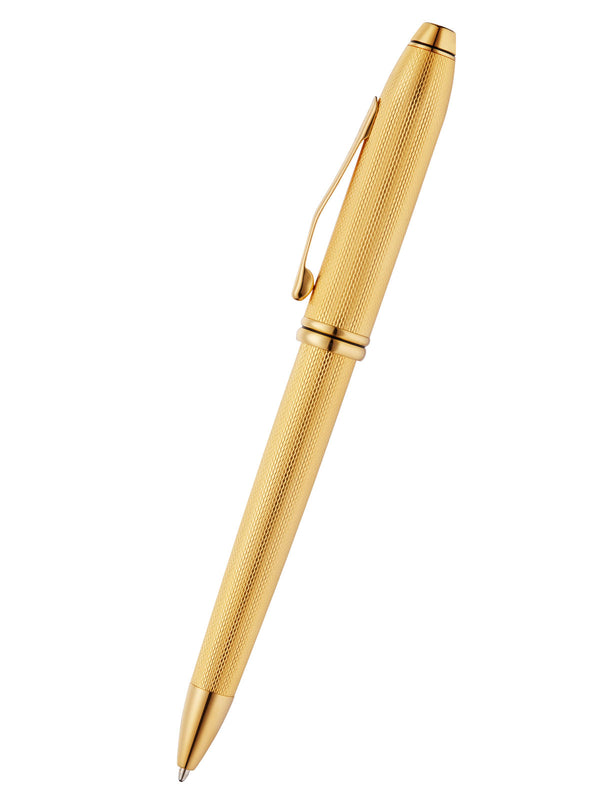 Cross Townsend® Polished 23KT Gold Plated Engraved Diamond Pattern with 23KT Gold Plated Appointments Ballpoint Pen AT0042-77 - Image 2