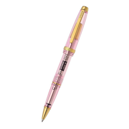Lume Translucent Pink Sapphire Resin and Gold-Tone PVD Appointments Rollerball Pen