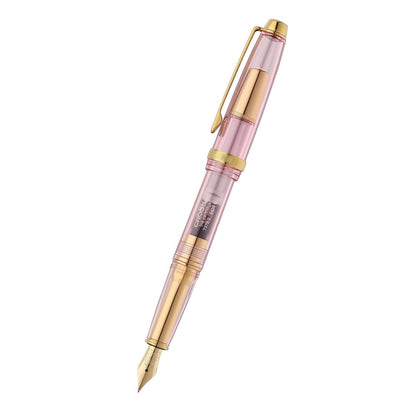 Lume Translucent Pink Sapphire Resin and Gold-Tone PVD Appointments with Polished Stainless-Steel Gold-Tone Medium Nib Fountain Pen