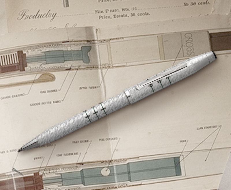 Silver pen on technical drawings