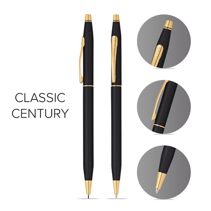 Coffret stylo et crayon noir Classic Century Classic