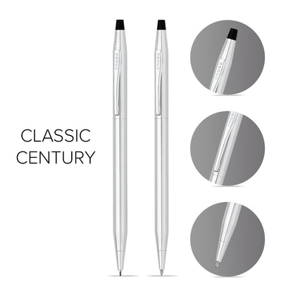 Classic Century® Lustrous Chrome Pen and Pencil Set