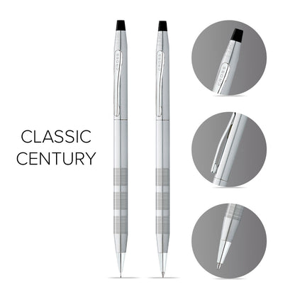 Classic Century® Satin Chrome Ballpoint Pen & 0.7MM Pencil Set
