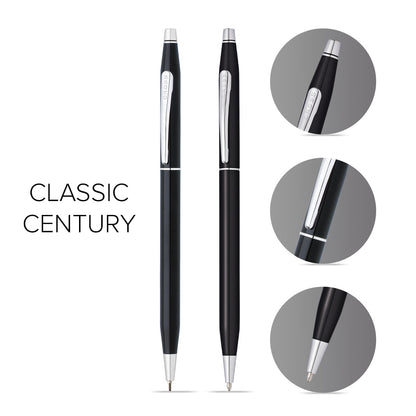 Coffret stylo et crayon noir Classic Century Classic