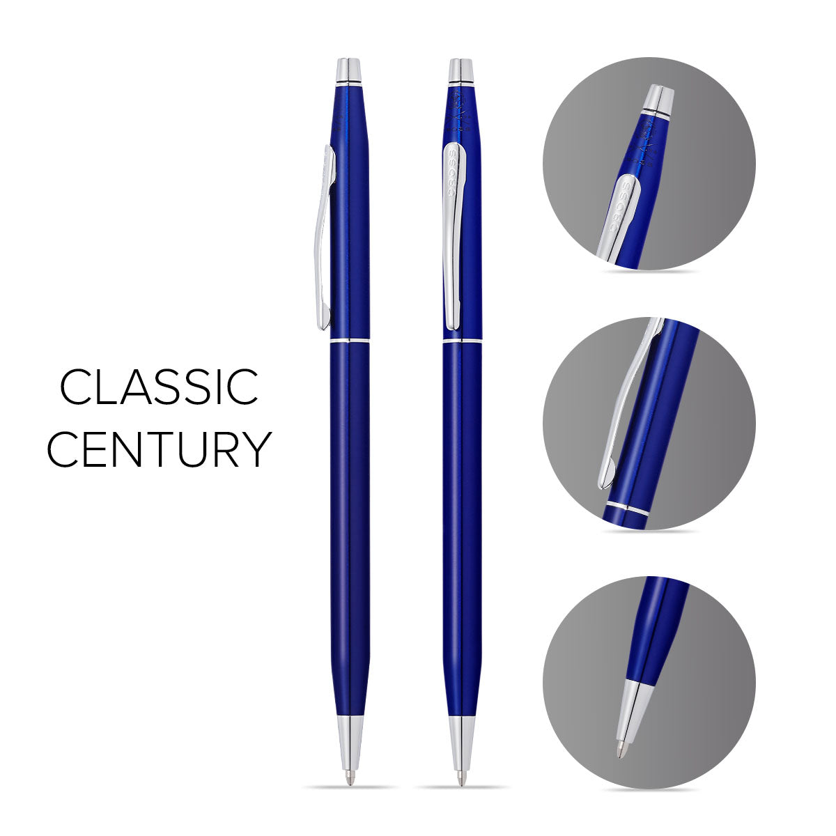 Stylo à bille Classic Century laqué bleu translucide