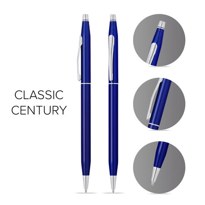 Stylo à bille Classic Century laqué bleu translucide