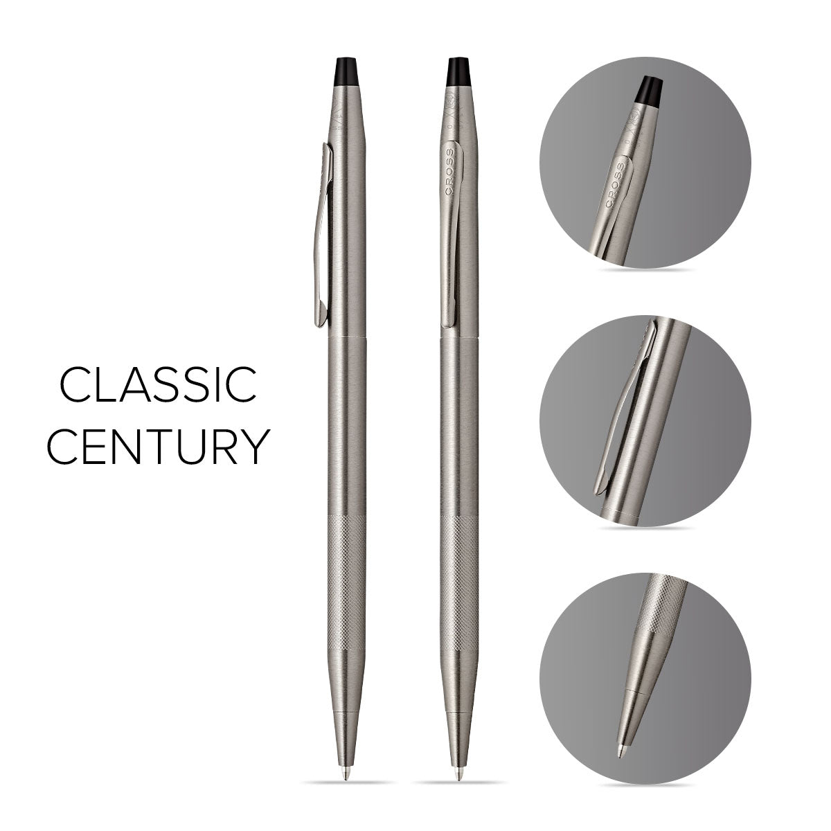 Classic Century® Titanium Gray PVD Micro-knurl Ballpoint Pen
