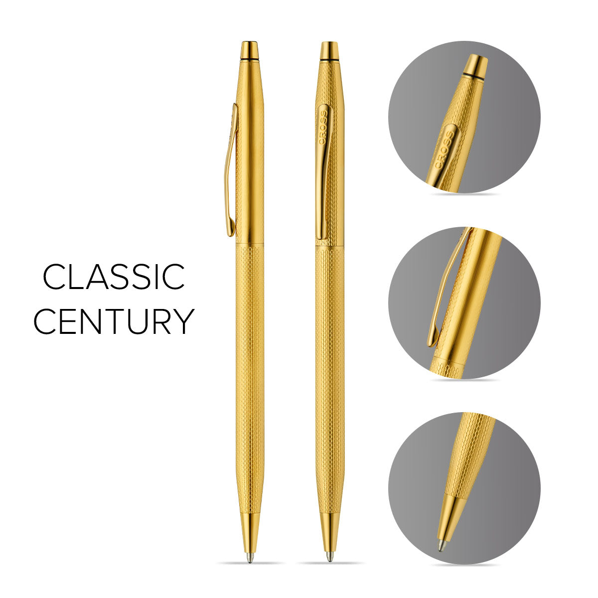 Classic Century® 23KT Gold Plated Engraved Diamond Pattern Ballpoint Pen