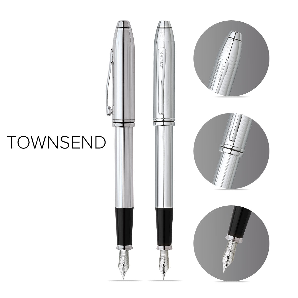 Townsend Chrome Stainless-Steel Fountain Pen | Shop Now – A.T. Cross