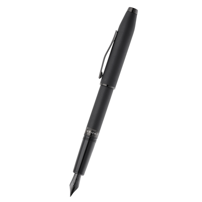Foundry Matte Black Lacquer with PVD Black Appointments and Black PVD coated Medium Nib Fountain Pen