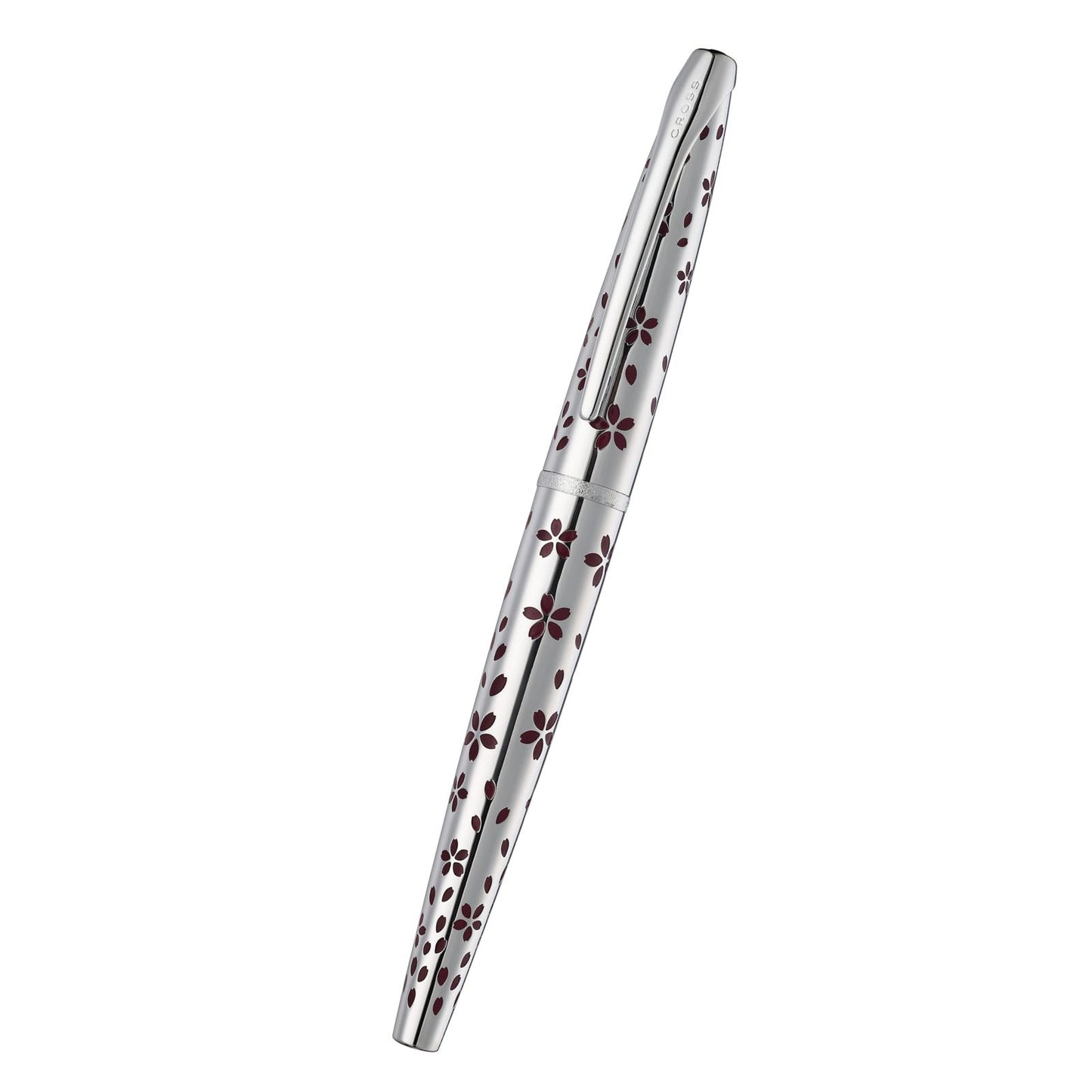 ATX® Cherry Blossom Polished Chrome with Polished Chrome Appointments and Chrome Plated Medium Nib Fountain Pen