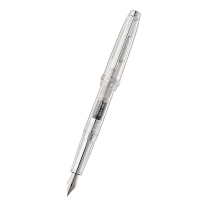 Lume Translucent Clear Resin and Chrome-plated Appointments with Polished Stainless Steel Medium Nib Fountain Pen