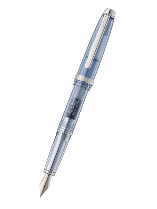 Lume Translucent Navy Blue Resin and Chrome-plated Appointments with Polished Stainless Steel Medium Nib Fountain Pen