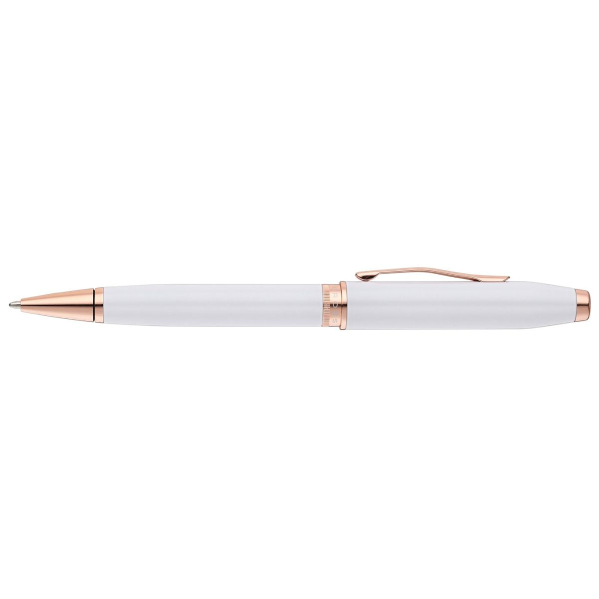 Foundry Pearl White Lacquer with Rose Gold Appointments Ballpoint Pen