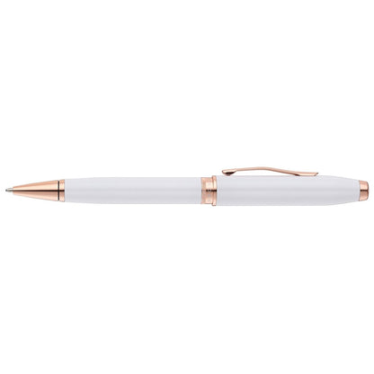Foundry Pearl White Lacquer with Rose Gold Appointments Ballpoint Pen