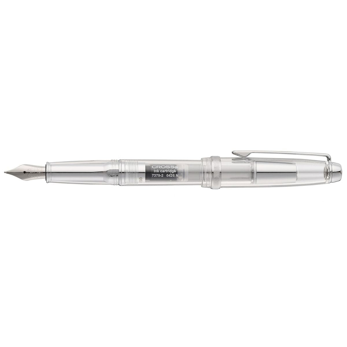 Lume Translucent Clear Resin and Chrome-plated Appointments with Polished Stainless Steel Medium Nib Fountain Pen