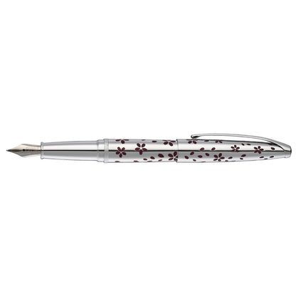 ATX® Cherry Blossom Polished Chrome with Polished Chrome Appointments and Chrome Plated Medium Nib Fountain Pen