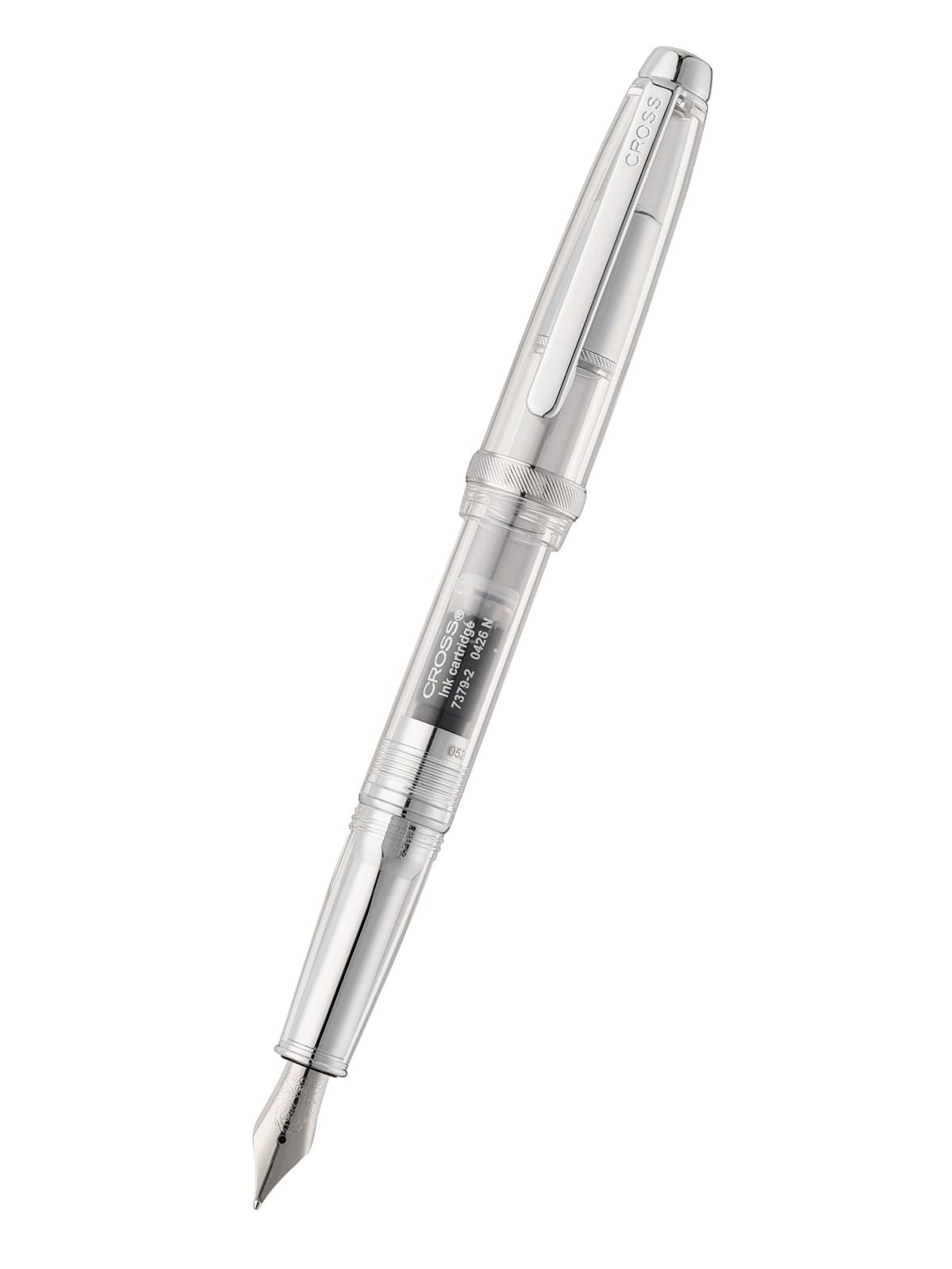 Lume Translucent Clear Resin and Chrome-plated Appointments with Polished Stainless Steel Medium Nib Fountain Pen