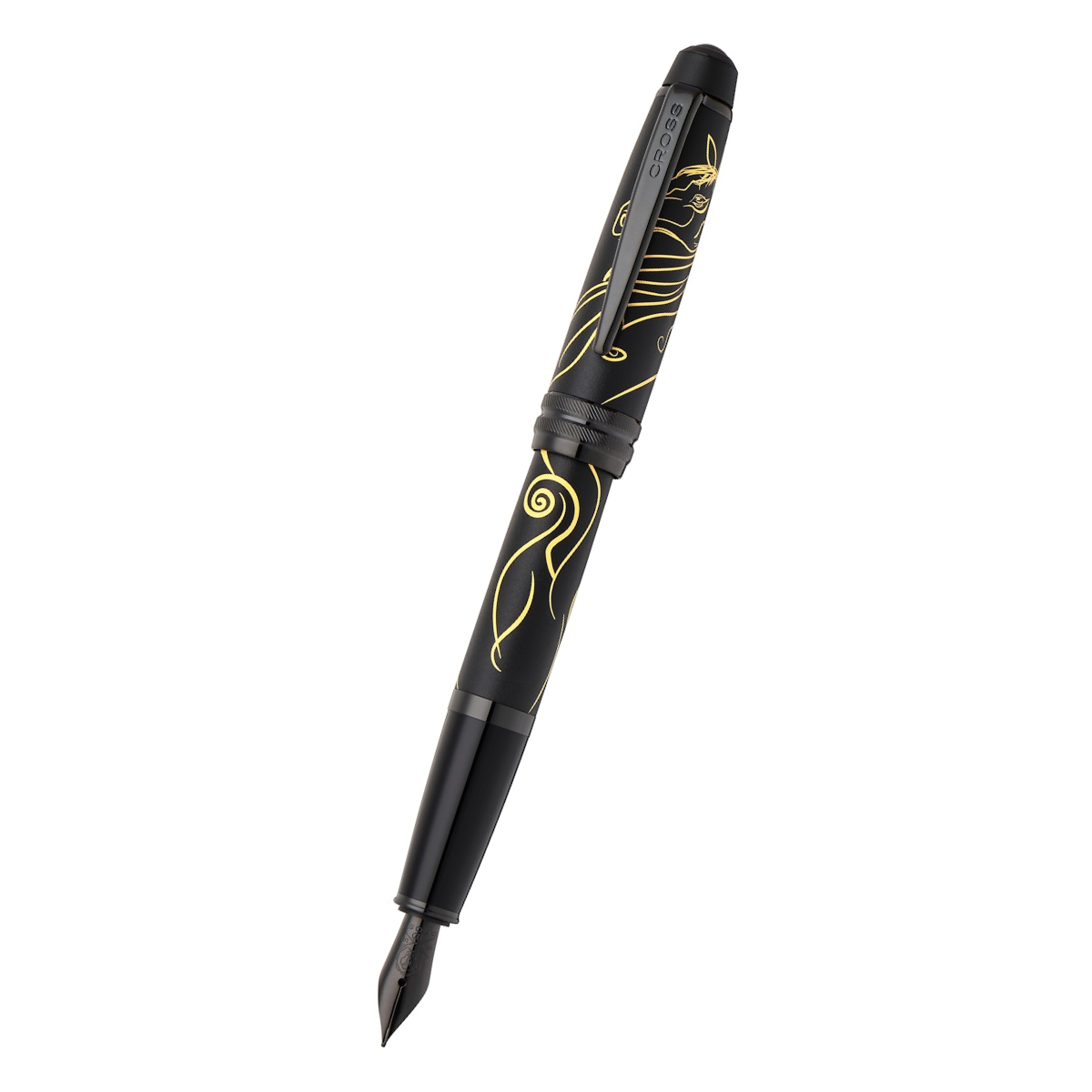 Bailey Zodiac Year of the Horse Matte Black Lacquer Stainless Steel Medium Nib Fountain Pen