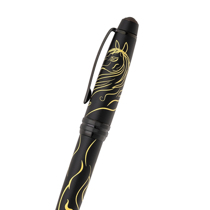 Bailey™ Zodiac Year of the Horse Matte Black Lacquer with Black PVD Appointments Ballpoint Pen