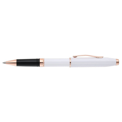 Foundry Pearl White Lacquer with Rose Gold Appointments Rollerball Pen