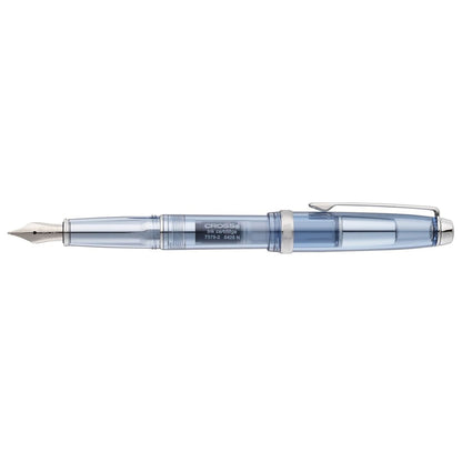 Lume Translucent Navy Blue Resin and Chrome-plated Appointments with Polished Stainless Steel Medium Nib Fountain Pen