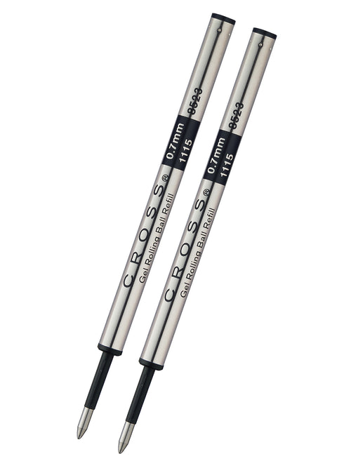 Two Cross ballpoint pen refills on a white background