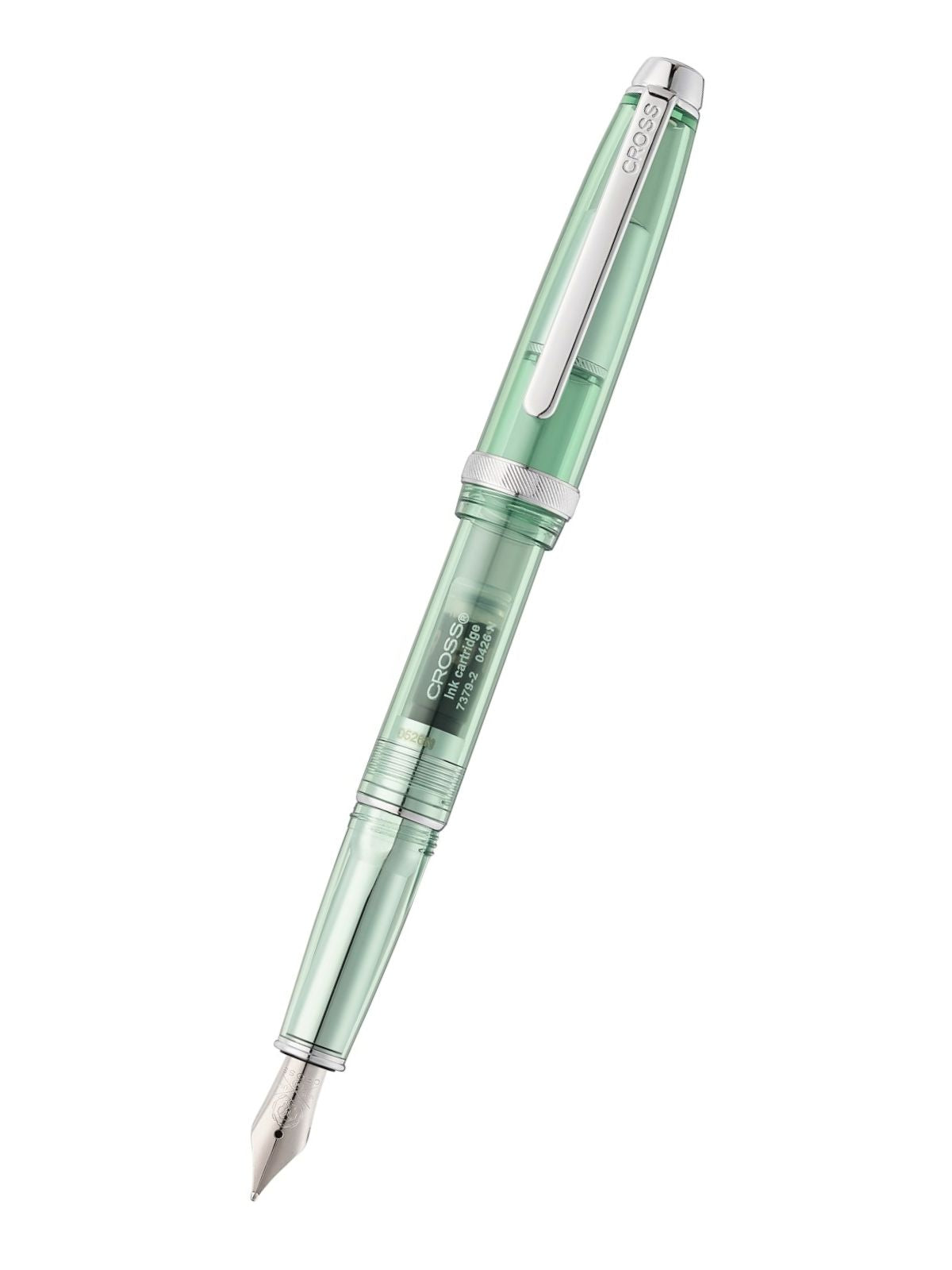Lume Translucent Green Resin and Chrome-plated Appointments with Polished Stainless Steel Medium Nib Fountain Pen