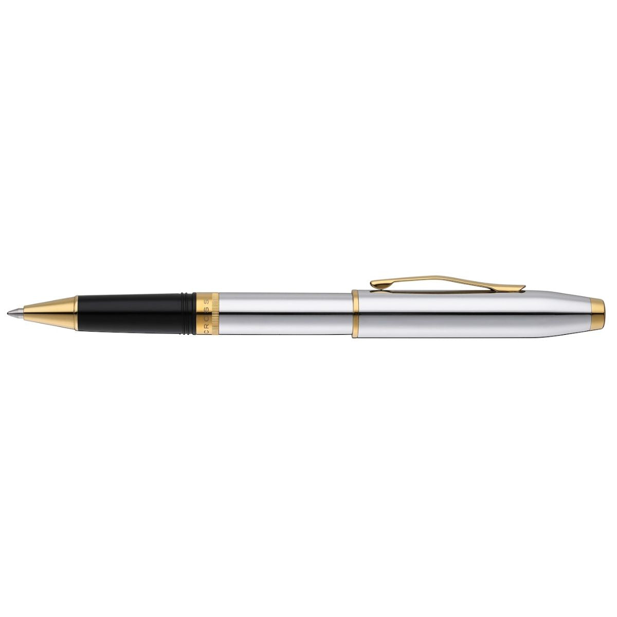 Foundry Polished Chrome with PVD Gold Appointments Rollerball Pen