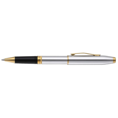 Foundry Polished Chrome with PVD Gold Appointments Rollerball Pen